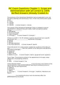 IRC Exam Questions Chapter 1: Scope and Administration with all Correct & 100% Verified An