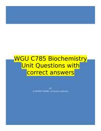 WGU C785 Biochemistry Unit Questions with correct answers