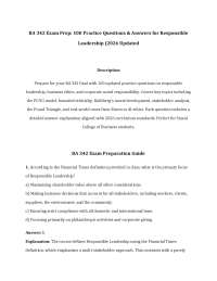 BA 342 Exam Prep: 100 Practice Questions & Answers for Responsible Leadership (2026 Update