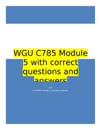WGU C785 Module 5 with correct questions and answers