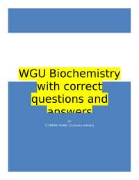 WGU Biochemistry with correct questions and answers
