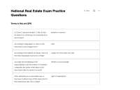 National Real Estate Exam Practice Questions PDF 2025/ 2026 Complete Test Prep with Soluti