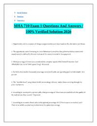 MHA 710 Exam 1 Questions And Answers - 100% Verified Solution 2026