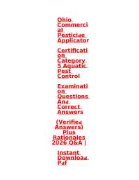 Ohio Commercial Pesticide Applicator Exam 2026 – Aquatic Pest Control A+