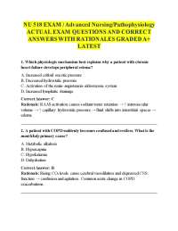 NU 518 Advanced Pathophysiology Exam Questions and Correct Answers PDF | NU518 Final Exam