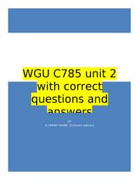 WGU C785 unit 2 with correct questions and answers