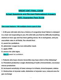 NREMT FINAL EXAM STUDY GUIDE (2026/2027) | 150 MCQs | EMT Prep | PDF