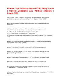 Florida Civic Literacy Exam FCLE 2026 Study Guide Q&A A+