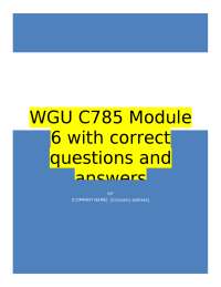 WGU C785 Module 6 with correct questions and answers