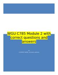 WGU C785 Module 2 with correct questions and answers