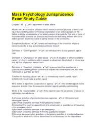 Mass Psychology Jurisprudence Exam Study Guide