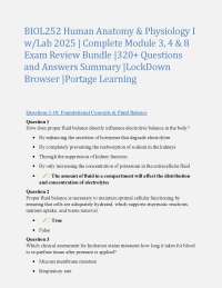 BIOL252 Human Anatomy & Physiology I w/Lab 2025 | Complete Module 3, 4 & 8 Exam Review