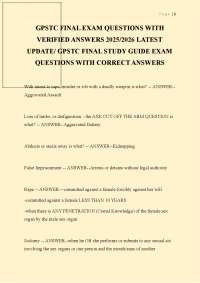 GPSTC FINAL EXAM QUESTIONS WITH VERIFIED ANSWERS 2025/2026 LATEST UPDATE/ GPSTC FINAL STUD