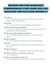 NEURON FUNCTION WORKSHEET COMPREHENSIVE STUDY GUIDE 2026 FULL QUESTIONS AND SOLUTIONS GRAD