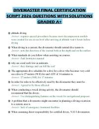 DIVEMASTER FINAL CERTIFICATION SCRIPT 2026 QUESTIONS WITH SOLUTIONS GRADED A+