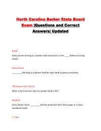 North Carolina Barber State Board Exam |Questions and Correct Answers| Updated