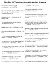 FAA Part 107 Test Questions with Verified Answers.