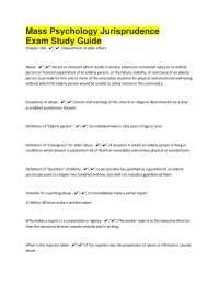 Mass Psychology Jurisprudence Exam Study Guide