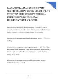 QAL CATEGORY A EXAM QUESTIONS WITH VERIFIED SOLUTIONS 2026 NEWEST UPDATE WITH STUDY GUIDE
