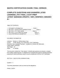DAVITA CERTIFICATION EXAMS_ FINAL VERSION (1).