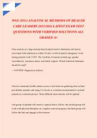WGU D514 ANALYTICAL METHODS OF HEALTH CARE LEADERS 2025/2026 LATEST EXAM
