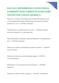 WGU D311 MICROBIOLOGY STUDY FOR OA COMBINED STUDY COMPLETE EXAM GUIDE 2025/2026 NEW UPDATE