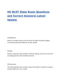 NC BLET State Exam Questions and Correct Answers| Latest Update