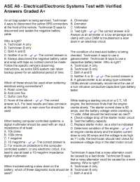 ASE A6 - Electrical/Electronic Systems Test with Verified Answers Graded A+