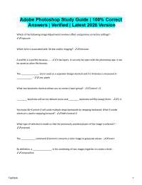 Adobe Photoshop Study Guide Verified 100% Correct Answers | 2026/2027 Latest