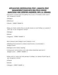 Applicator Certification Test – Aquatic Pest Management Exam 2026 | Multiple Choice Questi