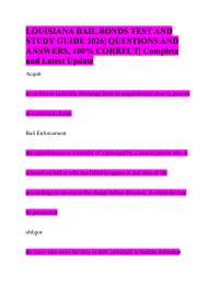 LOUISIANA BAIL BONDS TEST AND STUDY GUIDE 2026| QUESTIONS AND ANSWERS, 100% CORRECT