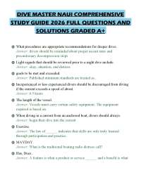 DIVE MASTER NAUI COMPREHENSIVE STUDY GUIDE 2026 FULL QUESTIONS AND SOLUTIONS GRADED A+