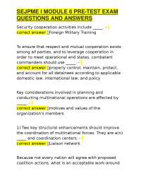 SEJPME I MODULE 6 PRE-TEST EXAM QUESTIONS AND ANSWERS