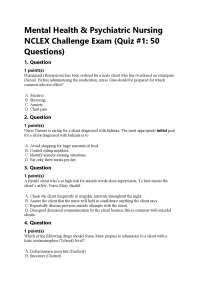 mental health and psychiatric exams with solved questions and answers