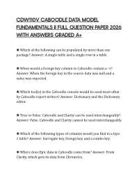 CDW110V CABOODLE DATA MODEL FUNDAMENTALS II FULL QUESTION PAPER 2026 WITH ANSWERS GRADED A