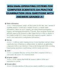 WGU D686 OPERATING SYSTEMS FOR COMPUTER SCIENTISTS OA FINAL TEST 2026 QUESTIONS WITH CORRE