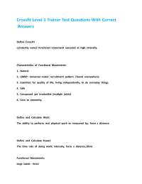 Crossfit Level 1 Trainer Test Questions With Correct Answers