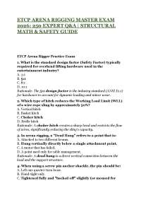ETCP ARENA RIGGING MASTER EXAM 2026: 250 EXPERT Q&A | STRUCTURAL MATH & SAFETY GUIDE