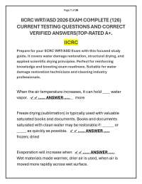 IICRC WRT/ASD 2026 EXAM QUESTION AND ANSWER