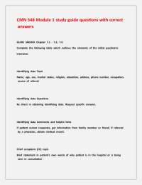 CMN 548 Module 1 study guide questions with correct answers