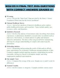 WGU D514 FINAL TEST 2026 QUESTIONS WITH CORRECT ANSWERS GRADED A+