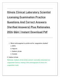 Illinois Clinical Laboratory Scientist (CLS) Licensing Exam 2026 – Practice Questions with