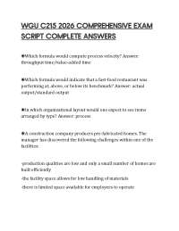 WGU C215 2026 COMPREHENSIVE EXAM SCRIPT COMPLETE ANSWERS