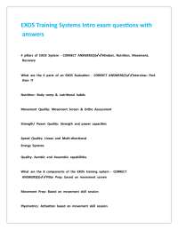 EXOS Training Systems Intro exam questions with answers