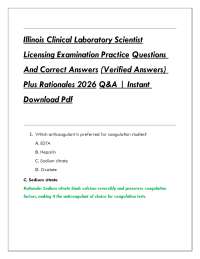 Illinois Clinical Laboratory Scientist (CLS) Licensing Exam 2026 – Practice Questions with