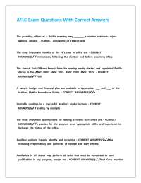 AFLC Exam Questions With Correct Answers.