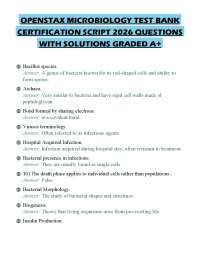 OPENSTAX MICROBIOLOGY TEST BANK CERTIFICATION SCRIPT 2026 QUESTIONS WITH SOLUTIONS GRADED