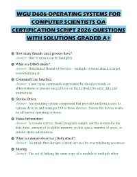WGU D686 OPERATING SYSTEMS FOR COMPUTER SCIENTISTS OA CERTIFICATION SCRIPT 2026 QUESTIONS