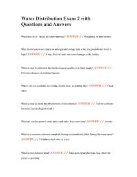 Water Distribution Exam 2 with Questions and Answers