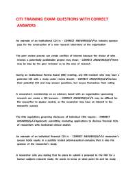 CITI TRAINING EXAM QUESTIONS WITH CORRECT ANSWERS